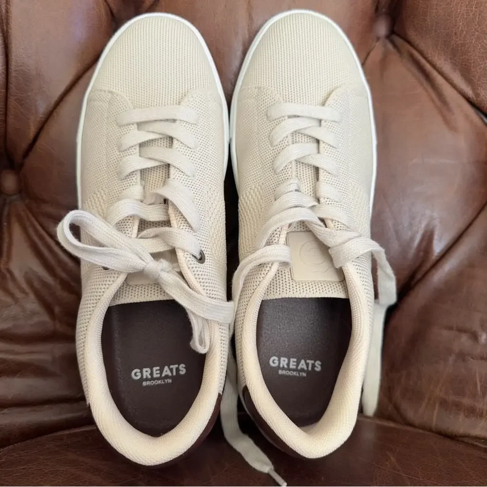 NEW Greats Brooklyn Royale Knit Athletic Shoes Men's Size 9 Fog Recycled Knit